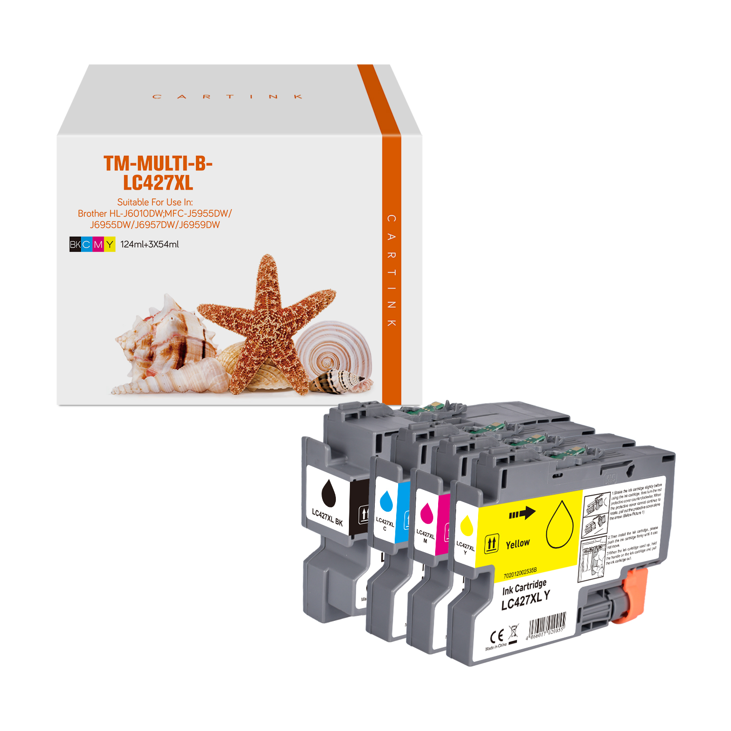 Multipack LC427XL alternativ Tinte für Brother / LC427XLVAL / BK124ml / C,M,Y54ml Multipack LC427XL alternativ Tinte für Brother / LC427XLVAL / BK124ml / C,M,Y54ml