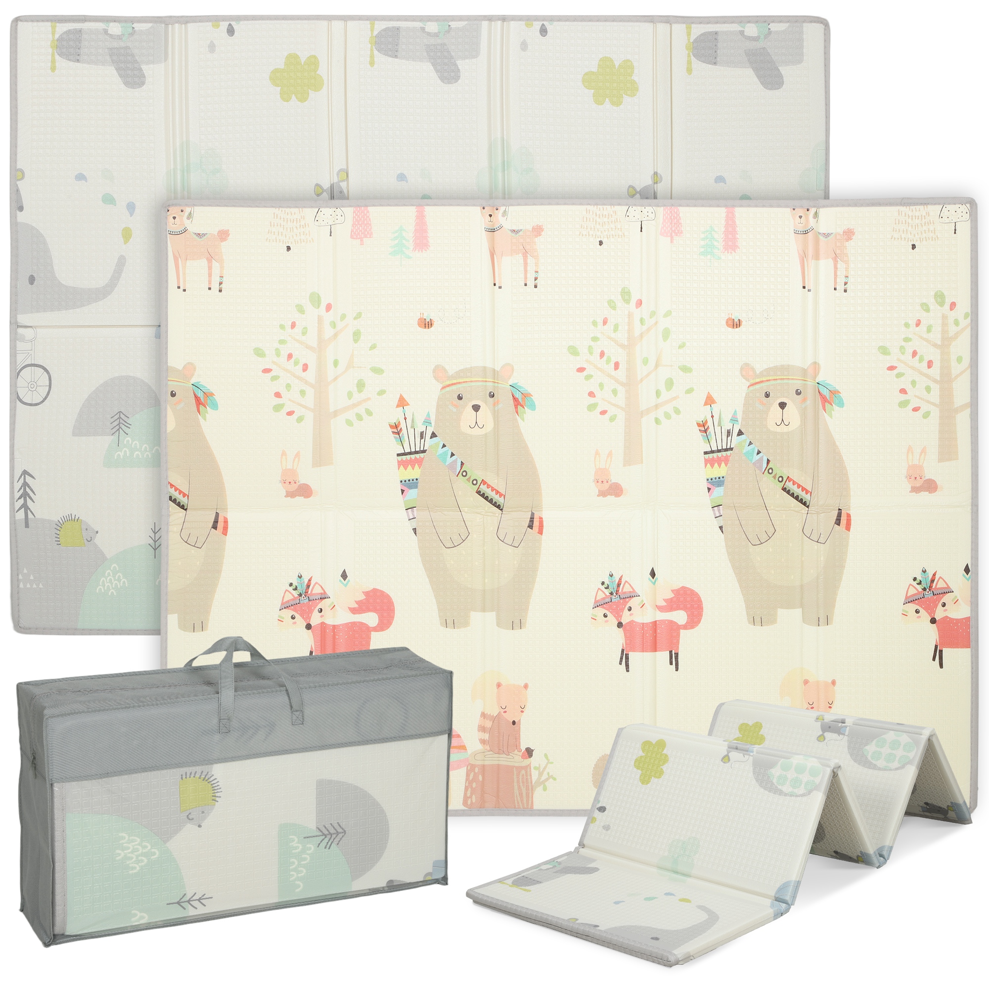 Baby-Spielmatte, Tiermuster, Schaumstoff, 1,5 cm dicke Polsterung, rutschfest