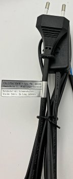 Netzkabel mit Schnurschalter / blanke Enden, 2m lang, schwarz