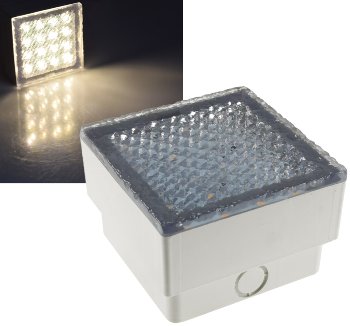 LED Pflasterstein "BRIKX 10" warmweiß / 10x10x7cm, 120lm, IP67, 230V