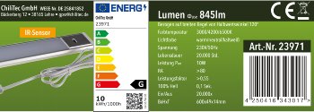 LED Unterbauleuchte "Comprido 600 CCT" / 230V, 60cm, IR-Sensor, 3000k - 6500k
