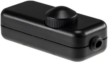 Schnurdimmer für LEDs, 3-150Watt / 230V, Drehregler mit Ein & Aus, schwarz