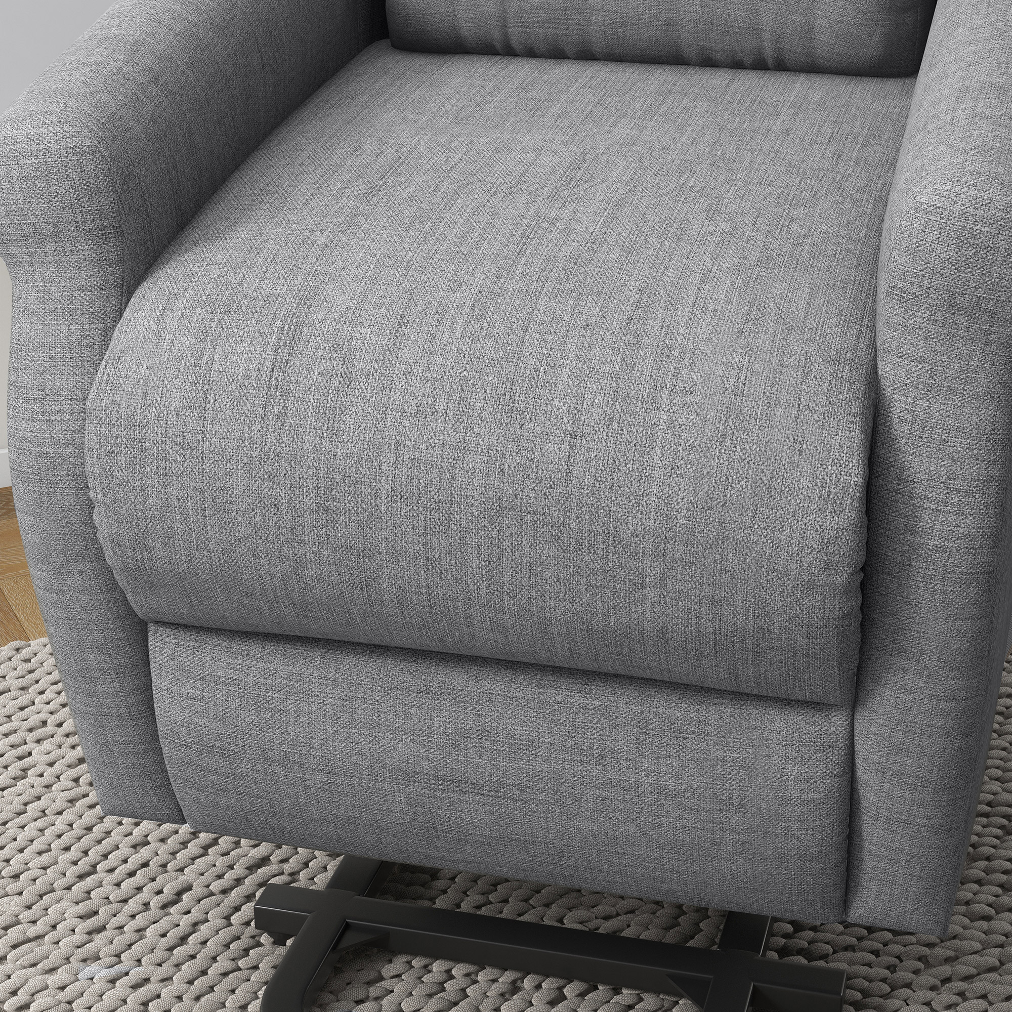 Relaxsessel, Aufstehhilfe, Liegefunktion, bis 200kg, 72,5x94x109cm, Grau