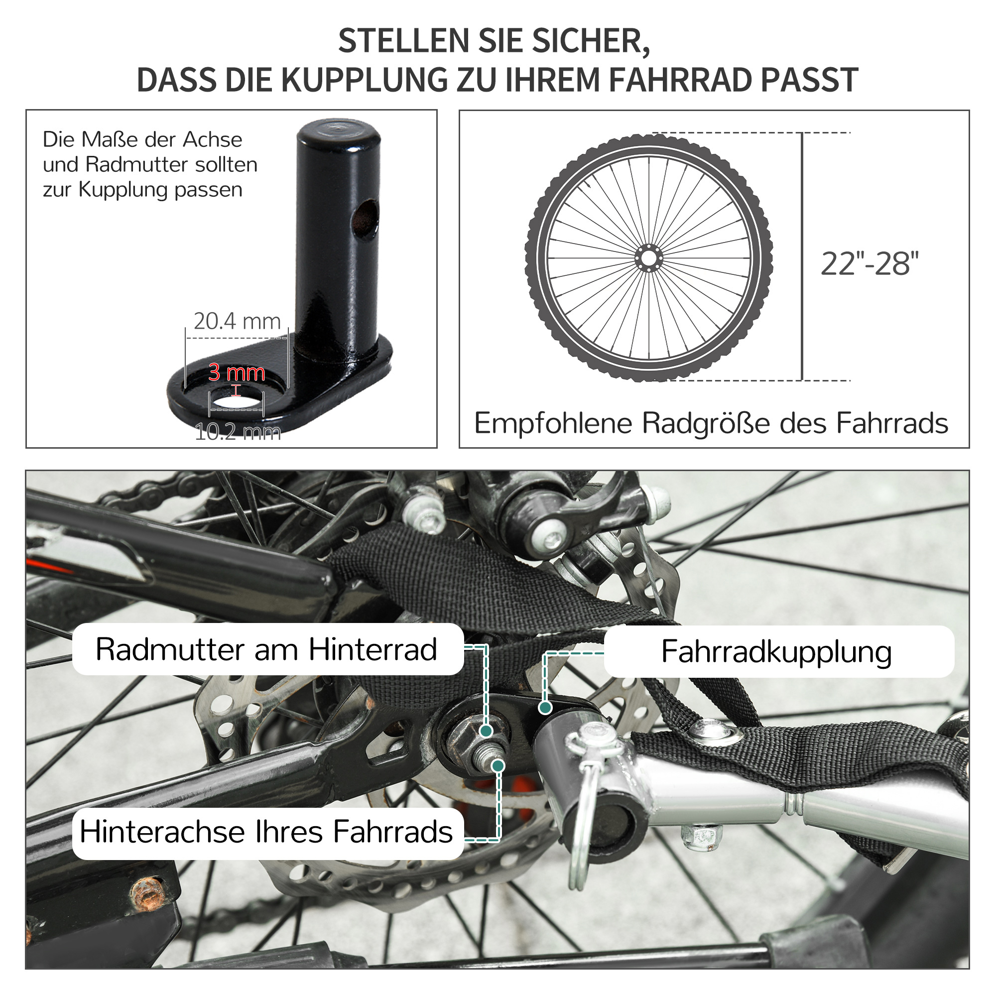 Fahrradanhänger, klappbar Lastenanhänger mit Kupplung,Transportwagen bis 40 kg belastbar, Transportanhänger Anhänger für Fahrrad Handwagen 140 x 88 x 60 cm