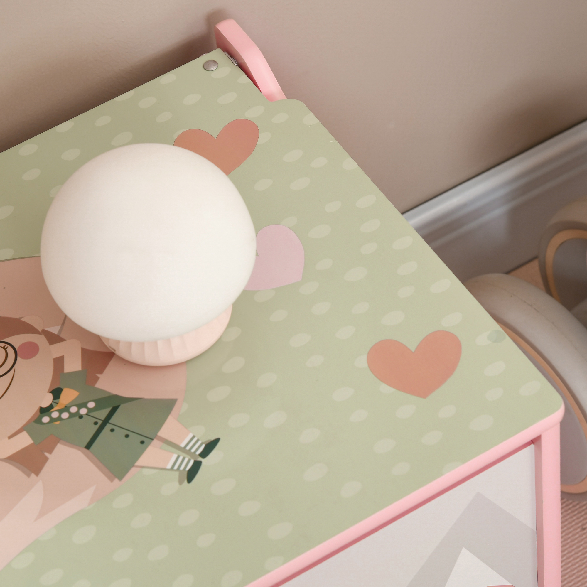 Aufbewahrungsbox mit Stauraum, Spielzeugkiste mit Deckel-Sicherheitsscharnier, niedlichem Tierdesign, 60 x 37 x 39 cm, Rosa