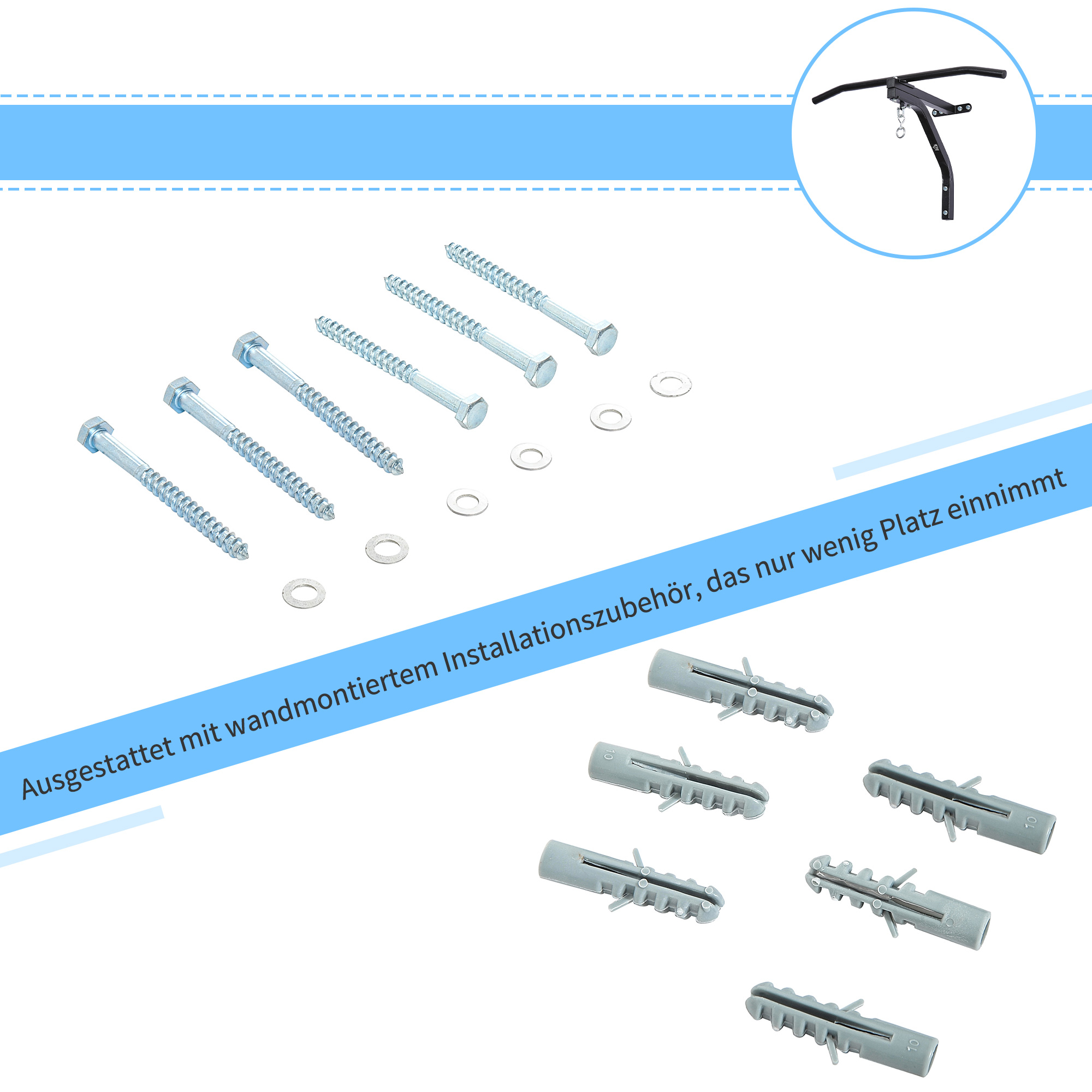 Boxsackhalterung Wandhalterung Boxsack Sandsack Halterung Tragkraft Stahl Schwarz 93 x 47 x 51 cm