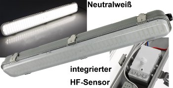 LED Deckenleuchte "HORTA", 60cm, IP65 / HF-Bewegungsmelder, 18W, 1562lm, 4000K