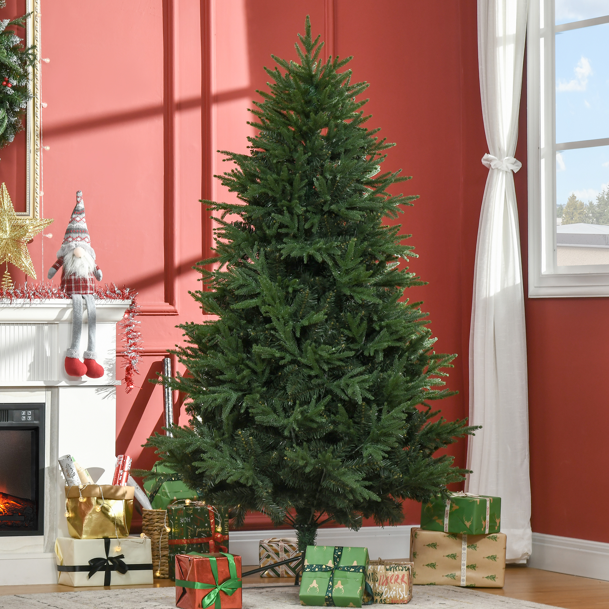 Weihnachtsbaum, Kunsttanne, realistisches Aussehen, schneller Aufbau, Kunststoff, Grün, 114 x 114 x 180cm