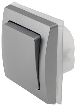 DELPHI Wechsel-Schalter IP44, 250V~/ 10A, inkl. Rahmen, UP, silber
