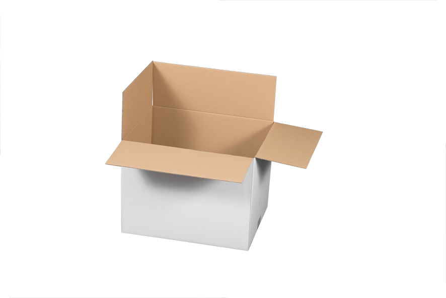 Versandkarton, 400x300x300mm, weiß, 2-wellig, VPE10