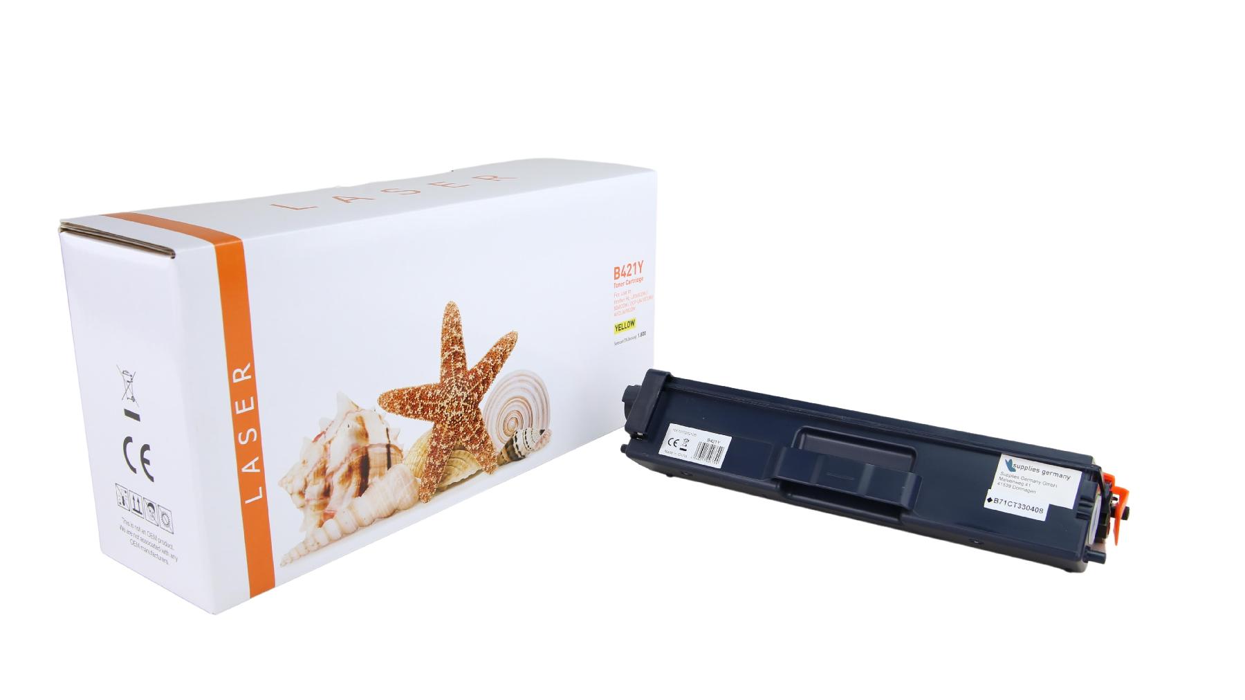 TN421Y alternativ Toner yellow für Brother / TN421Y  / 1.800 Seiten