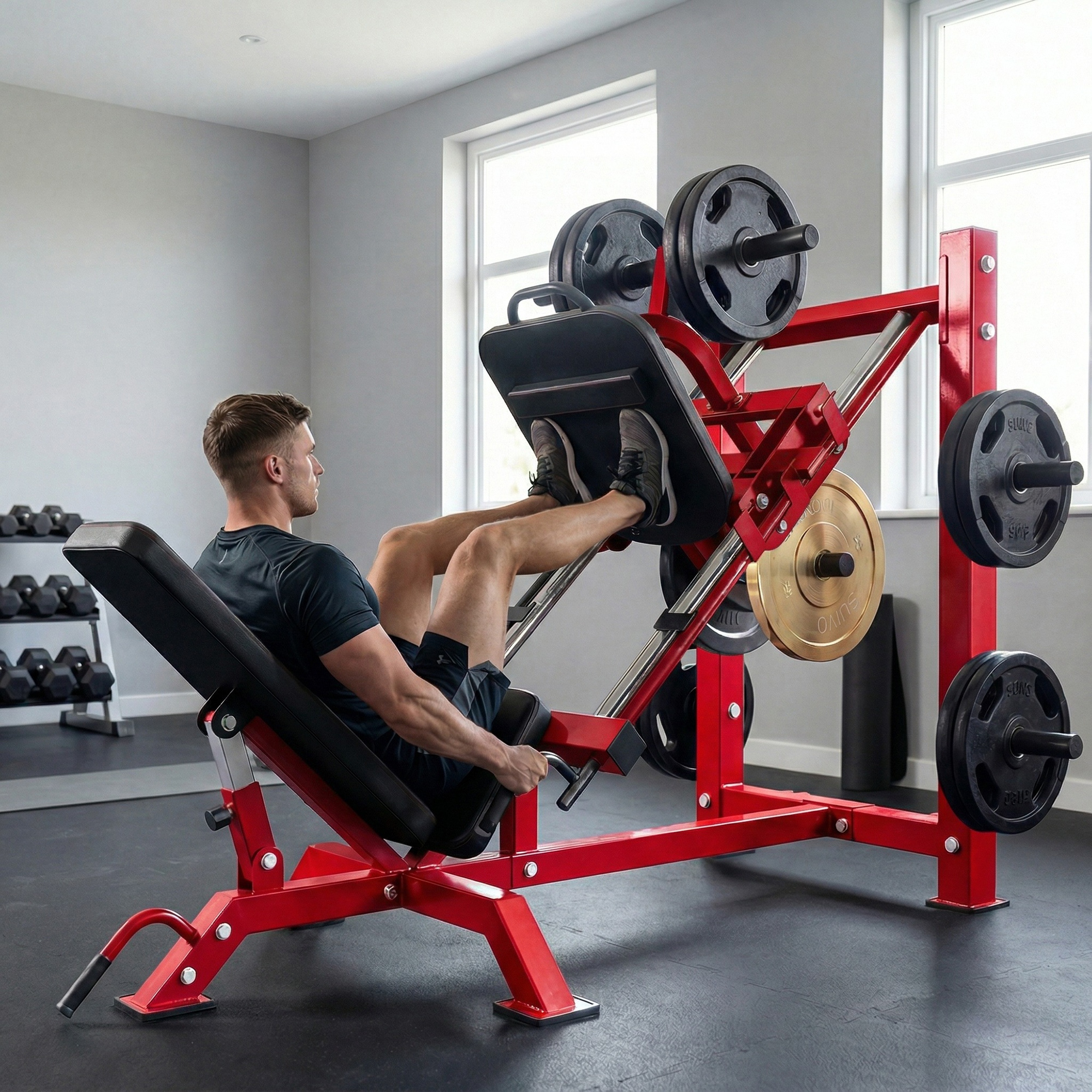 Beinpresse Heimtraining Beintraining Krafttraining Unterkörper Quadrizeps Gesäßmuskeln Oberschenkel Fitnessgerät