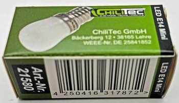 LED Lampe E14 Mini, 23x51mm / 2W, 190lm, 3000k,120°, warmweiß