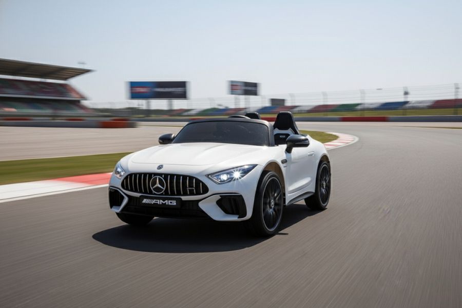 Kinderfahrzeug Mercedes SL63 AMG - weiß lackiert