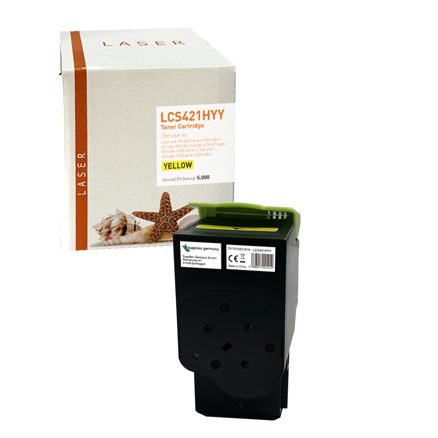 CS421HYY alternativ Toner yellow für Lexmark / 78C2XY0 / 5.000 Seiten