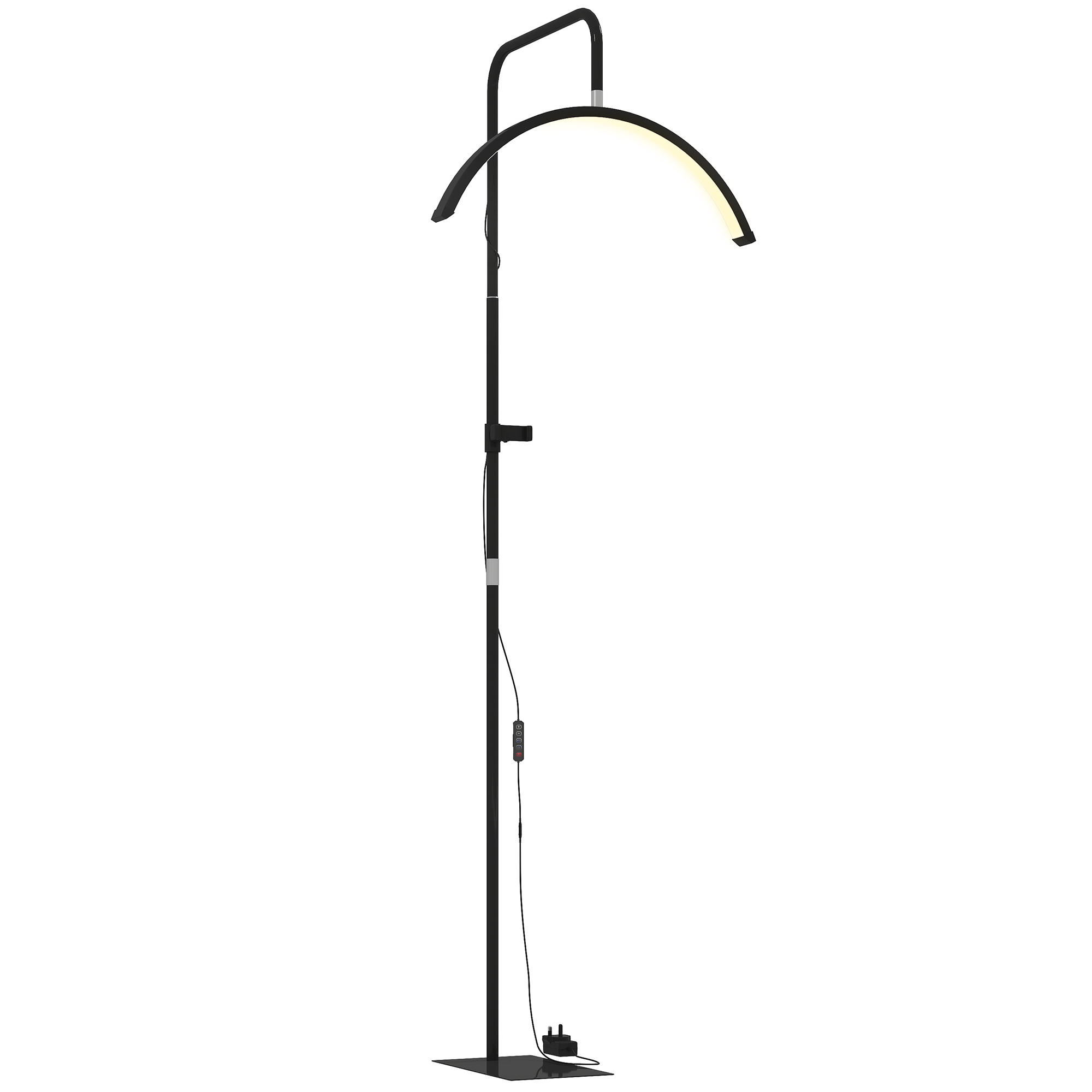 LED Halbmond Wimpern Lampe mit Telefonhalter 350° Drehbar Beauty-Ringlicht Warme Lampe mit Einstellbar Höhe