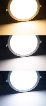 LED Licht-Panel "CKP-16 CCT" / 230V, 16W, 3000/4000/6200K, Ø 170mm