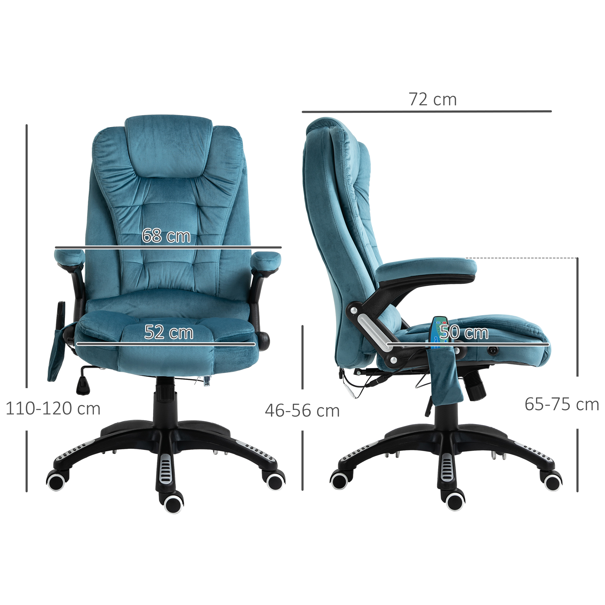 Massagesessel Chefsessel Gamingstuhl Massagebürostuhl Blau