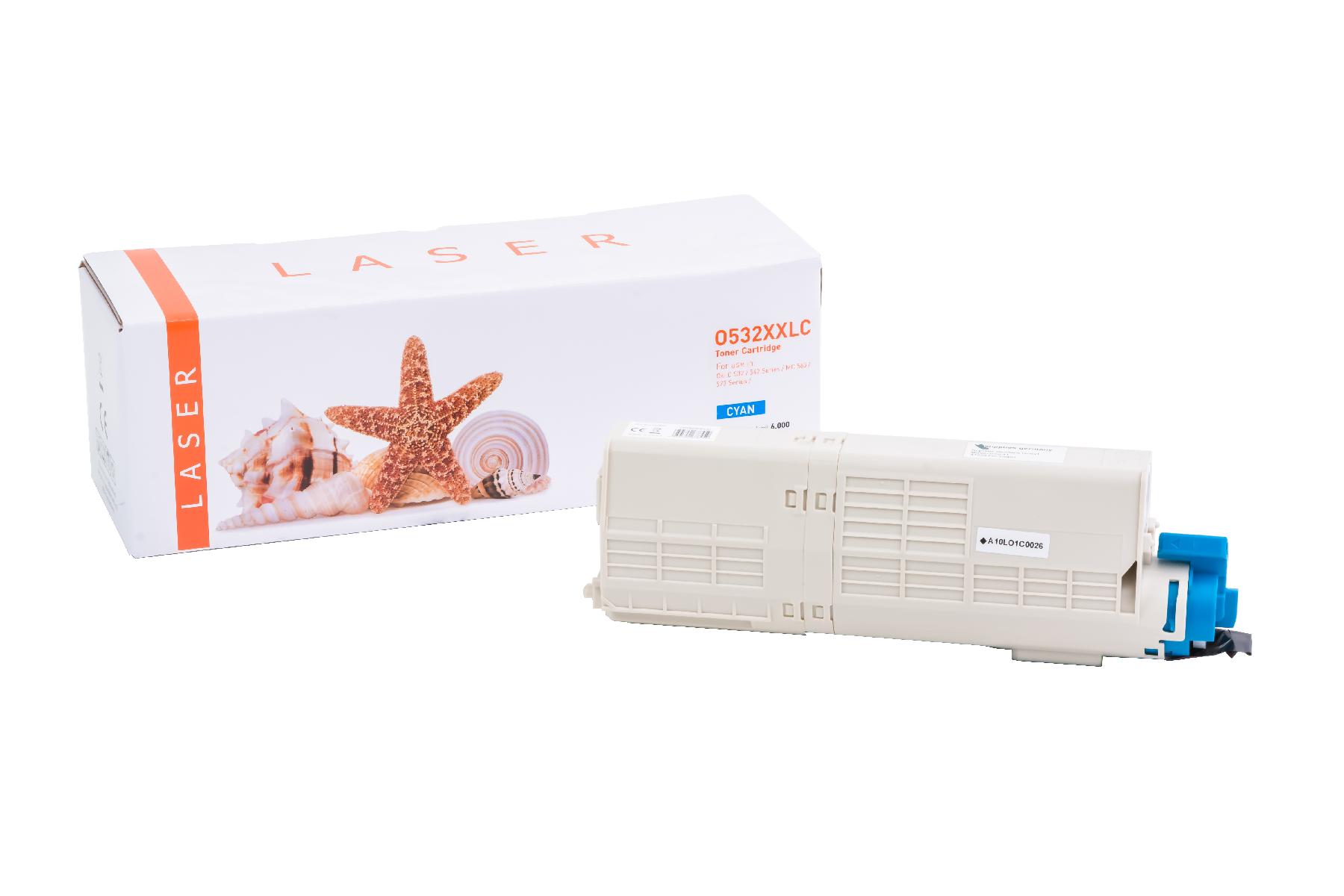 C532XXLC alternativ Toner Cyan für Oki / 46490607 / 6.000 Seiten