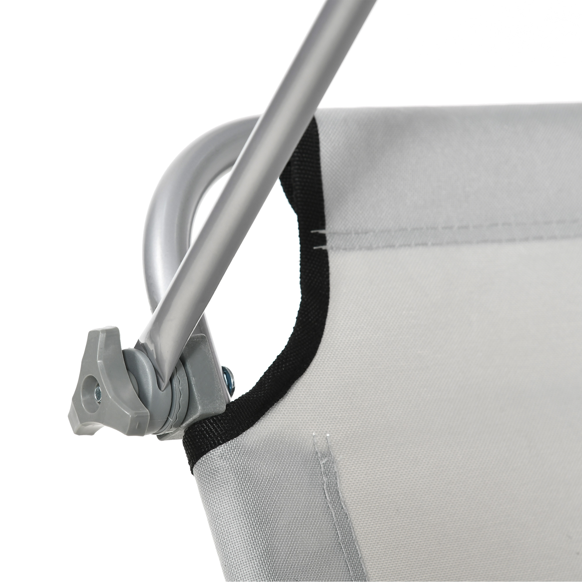 Sonnenliege, Gartenliege, Wellnessliege, Strandliege, klappbar, mit Sonnenschutz, 187 x 58 x 36 cm, Grau