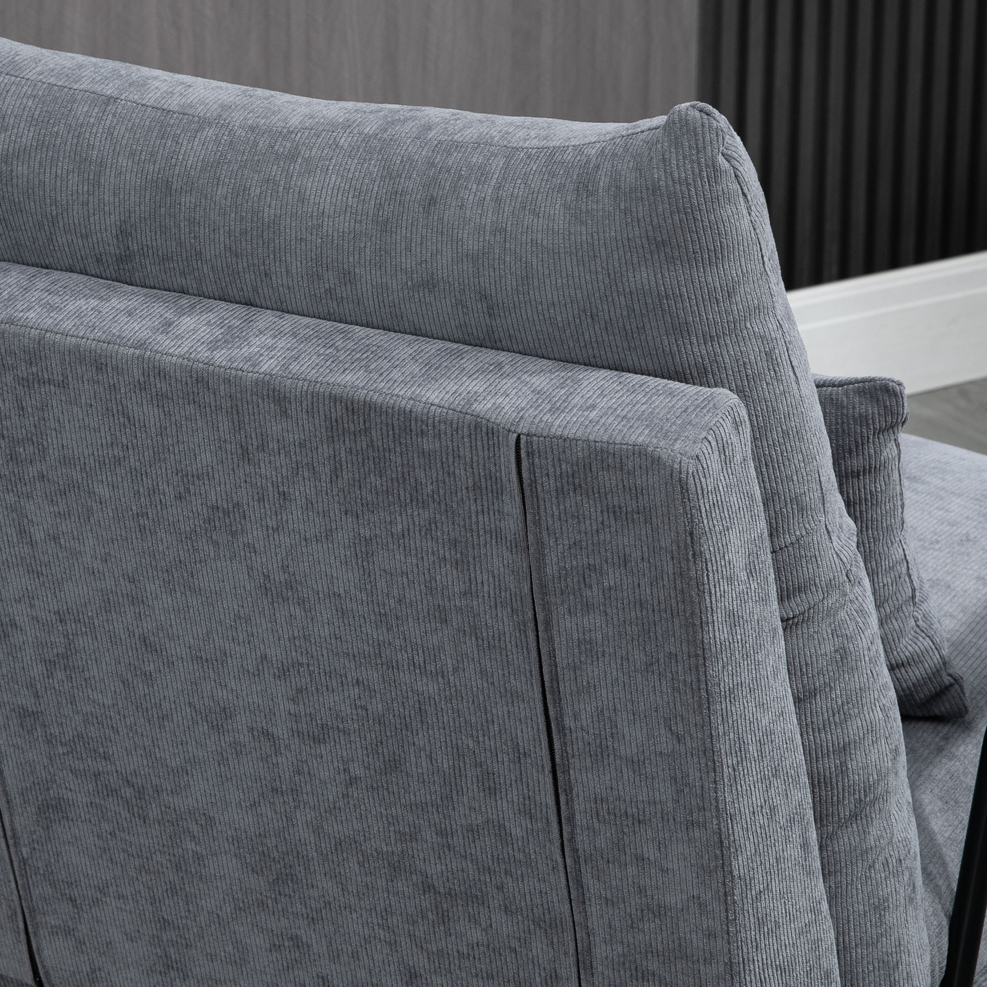 Sessel mit Ottomane Polstersessel Relaxsessel, inkl, Kissen, 68 cm x 91,5 cm x 88 cm, Hellgrau