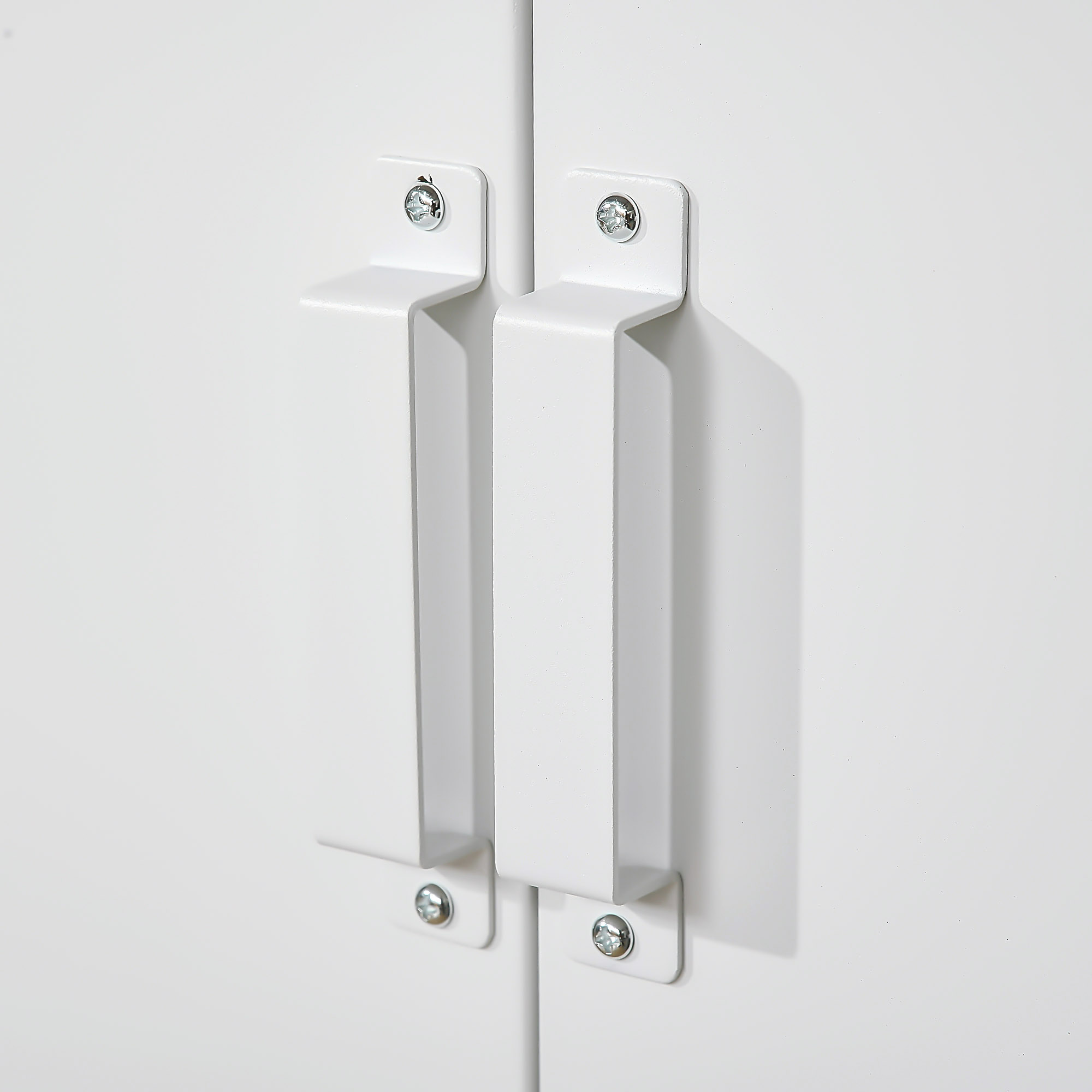 Aktenschrank Metallschrank Mehrzweckschrank mit magnetischer Lamellen-Doppeltür 75 x 33 x 110 cm Weiß