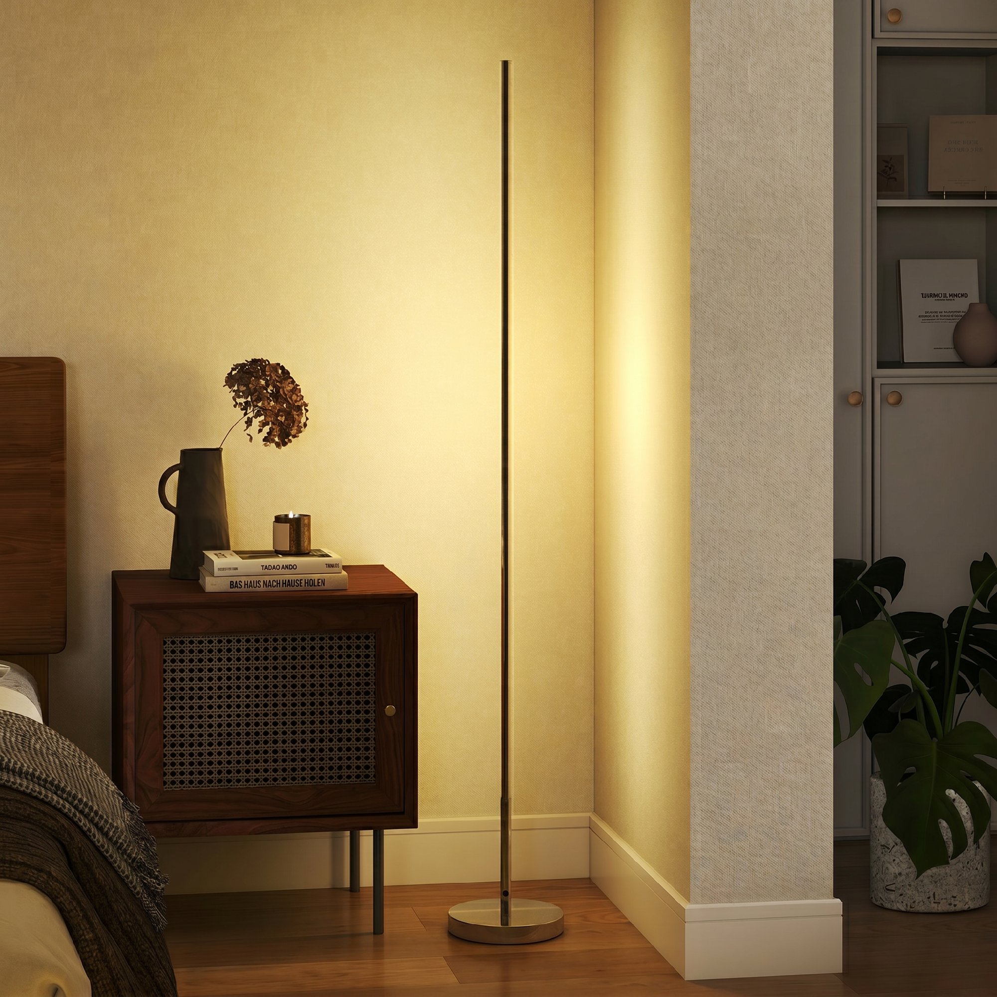 LED Stehlampe Wohnzimmer mit einstellbarer Farbtemperatur für Schlafzimmer, Büro, 20 x 20 x 150 cm