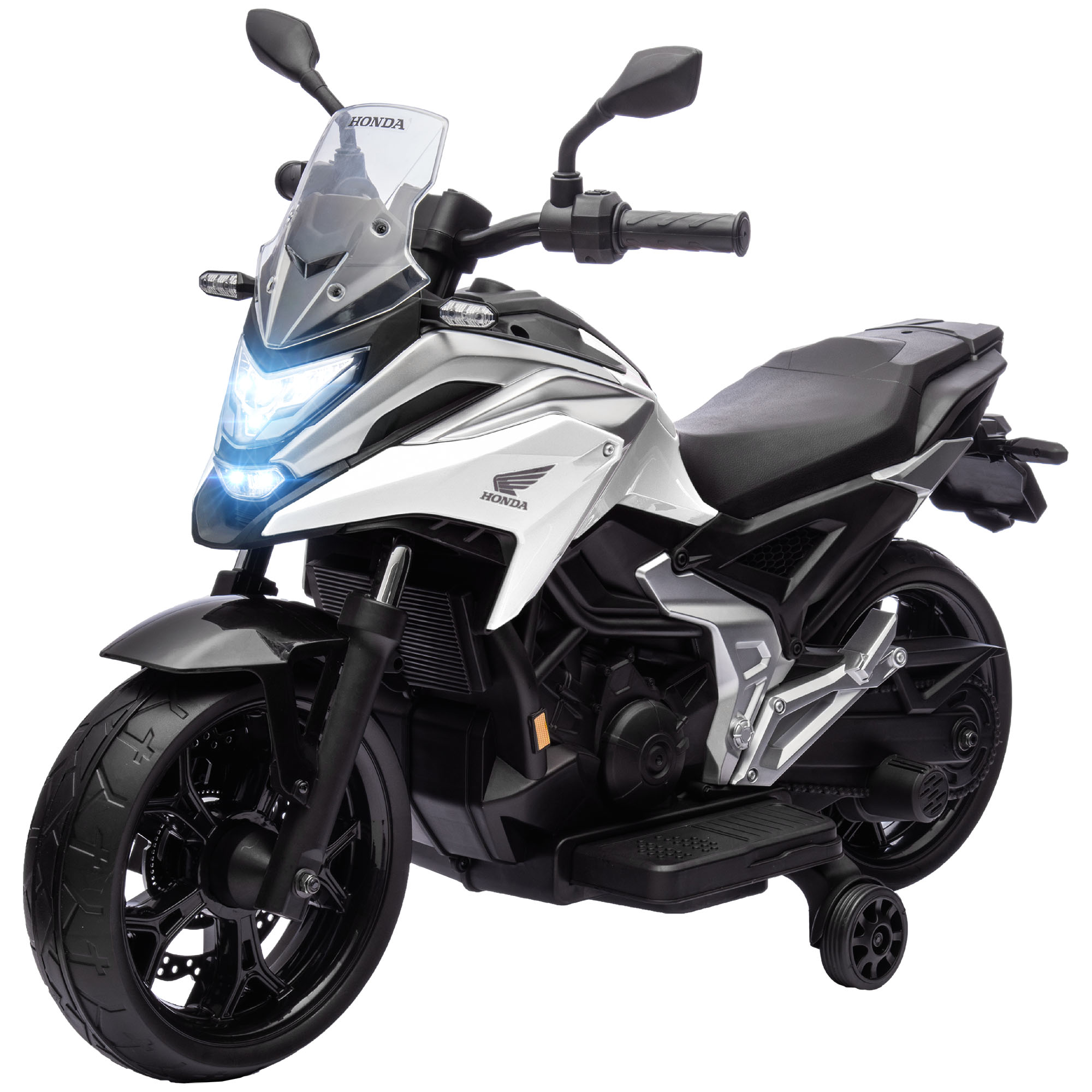 Elektro-Kindermotorrad, Honda, 3 km/h, Musik & Licht, 3-6 Jahre, bis 30 kg, Weiß