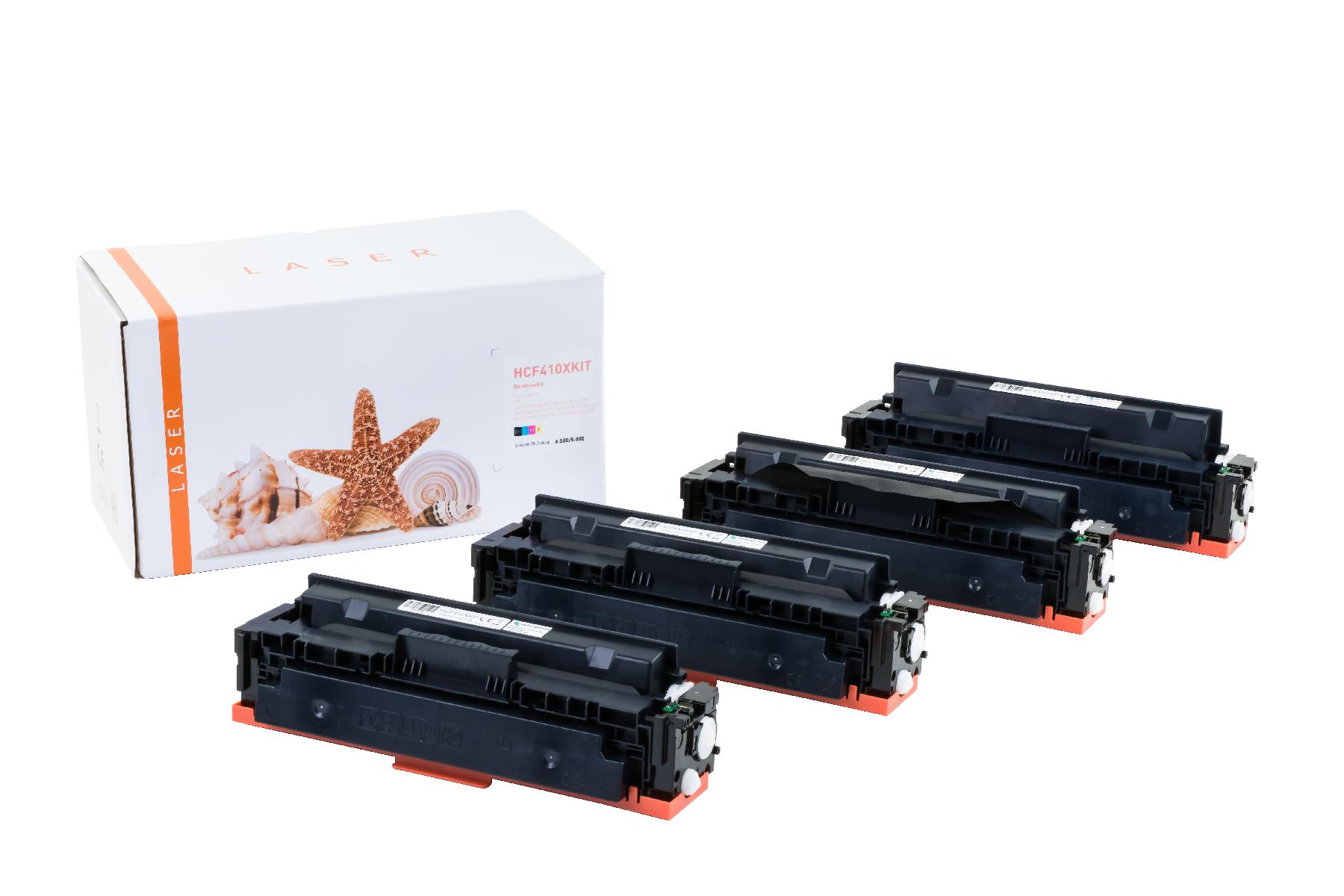 CF410XKIT alternativ Toner Rainbowkit für H / CF410X / BK6.500 / CMY5.000 Seiten