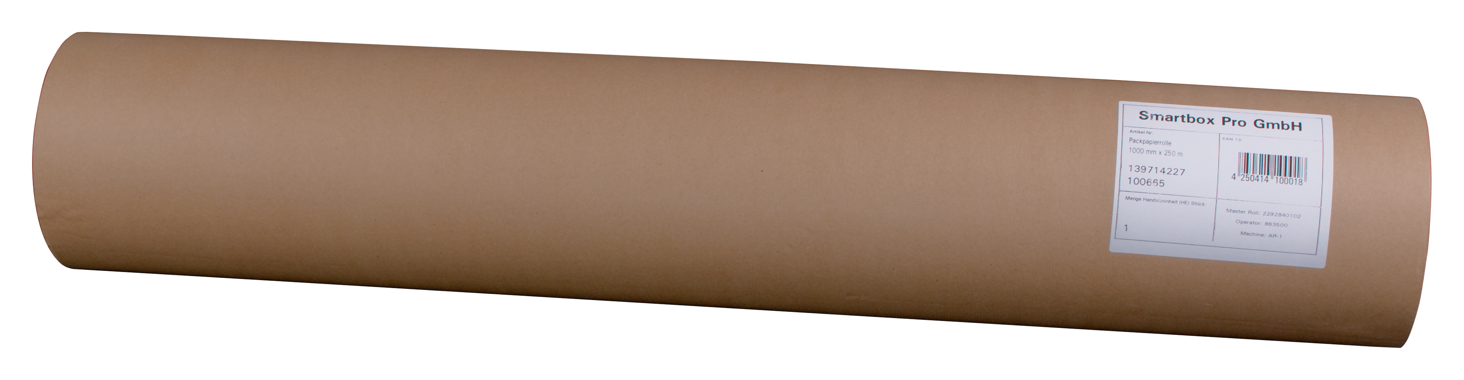 Packpapierrolle, 70g/m2, 1,0 x 250m, braun, VPE1 Packpapierrolle, 70g/m2, 1,0 x 250m, braun, VPE1