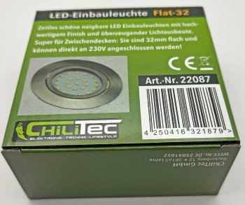 LED-Einbauleuchte "Flat-32" neutralweiß / 80x32mm, 5W, 590lm, Edelstahl gebürstet