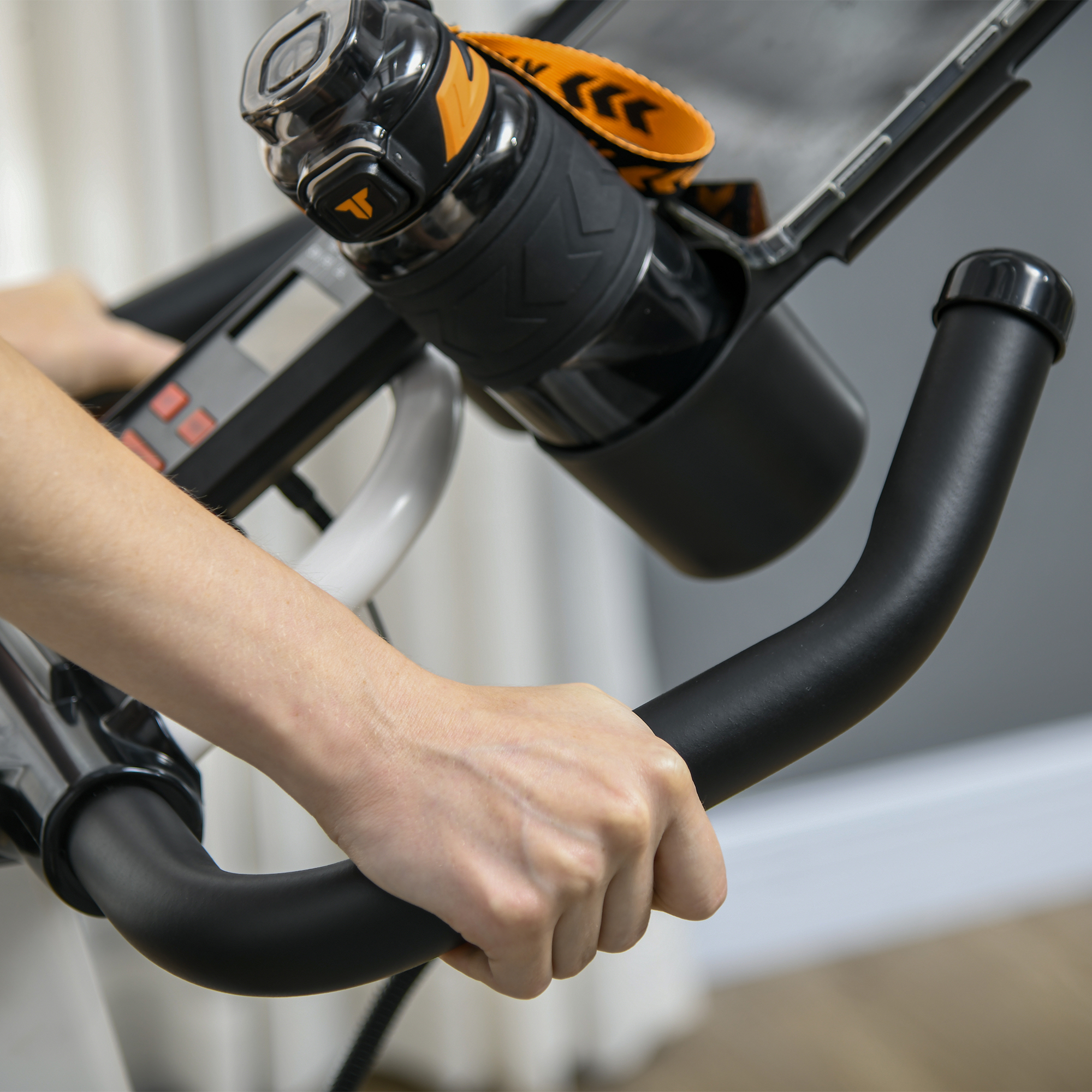 Heimtrainer, einstellbarer Widerstand, bis 120kg, Stahl, L103xB53xH100-114cm, Weiß/Schwarz