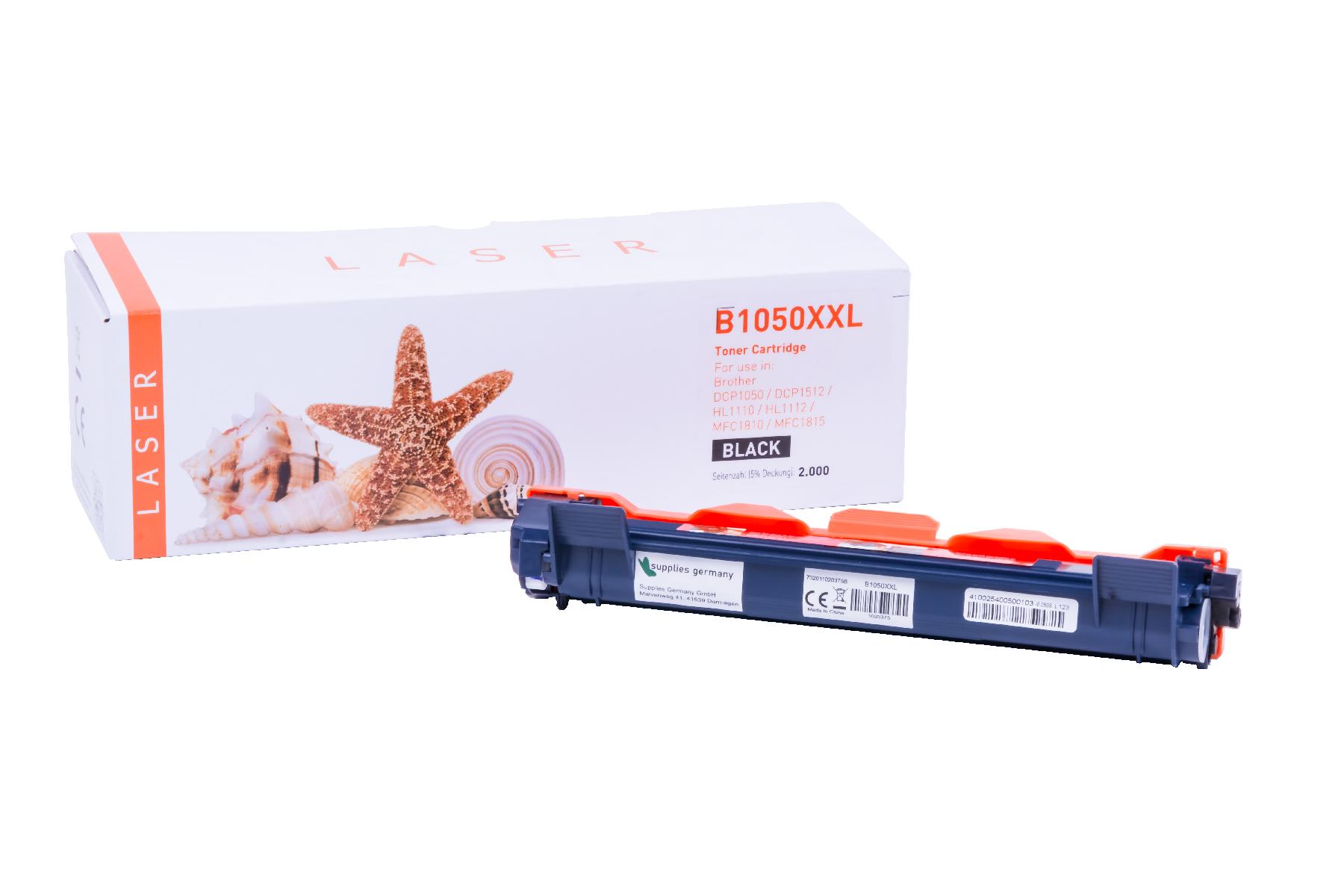 TN1050XXL alternativ Toner black für Brother / TN1050XXL / 2.000 Seiten