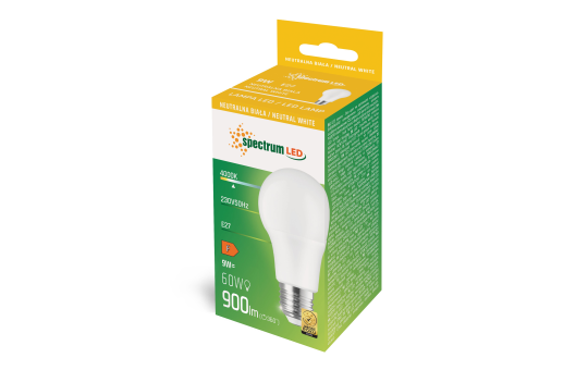 LED-Glühlampe, E27, 900lm, 4000K, 9W, neutralweiß