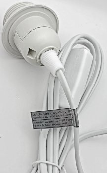 Netzkabel mit Schalter und E27 Fassung / 1,4m + 2m lang, weiß