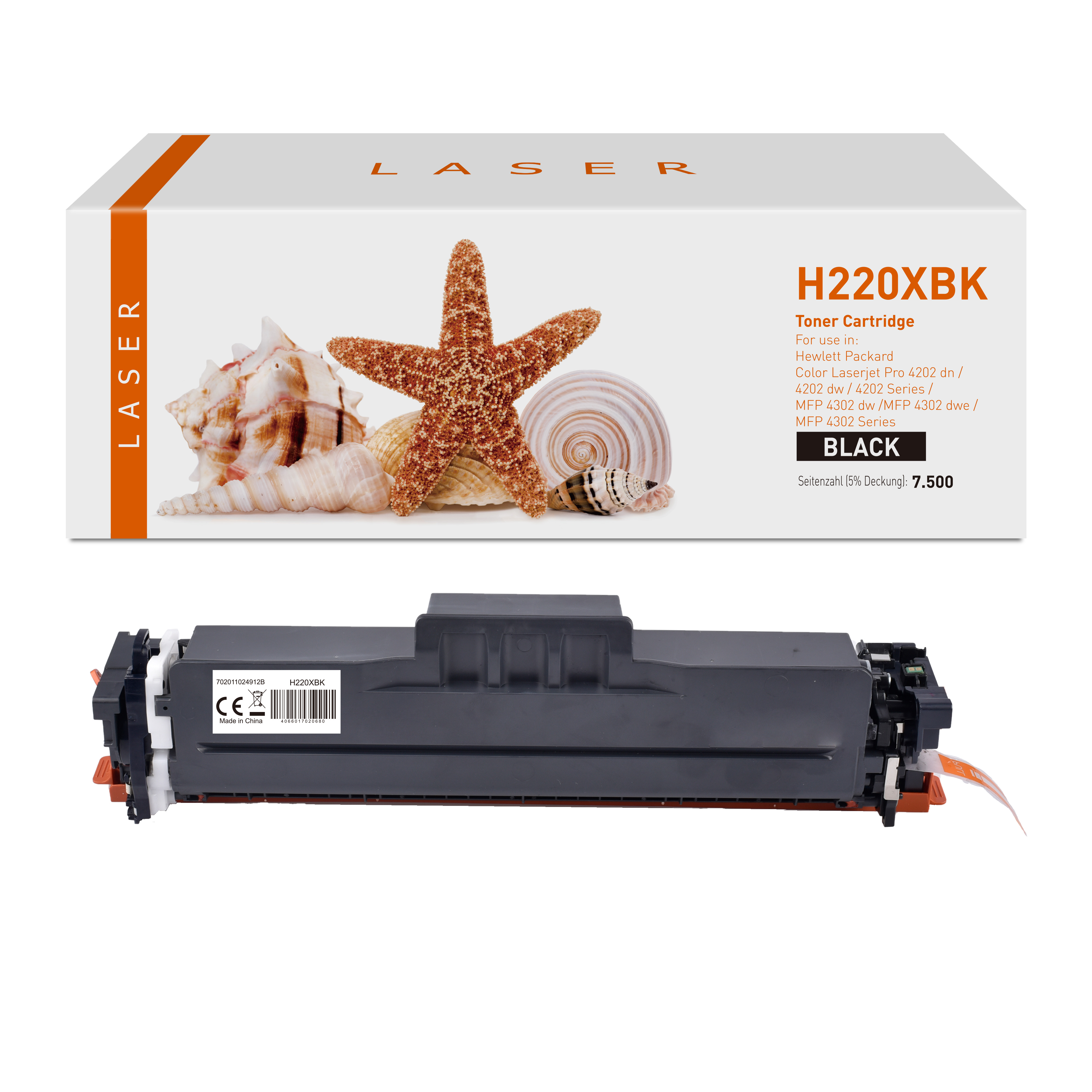 220XBK alternativ Toner black für HP / W2200X / 7.500 Seiten