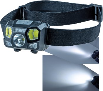 LED-Stirnlampe mit Akku "CTH-5" IP44 / 5W, 375 Lumen, mit Gestensteuerung