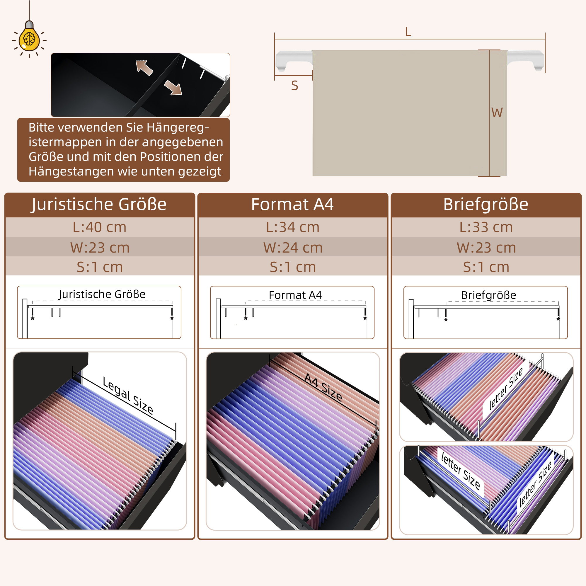 Rollcontainer Aktenschrank, 2 Schubladen, ab­schließ­bar, rollbar, 37 cm x 43,5 cm x 67,5 cm, Schwarz