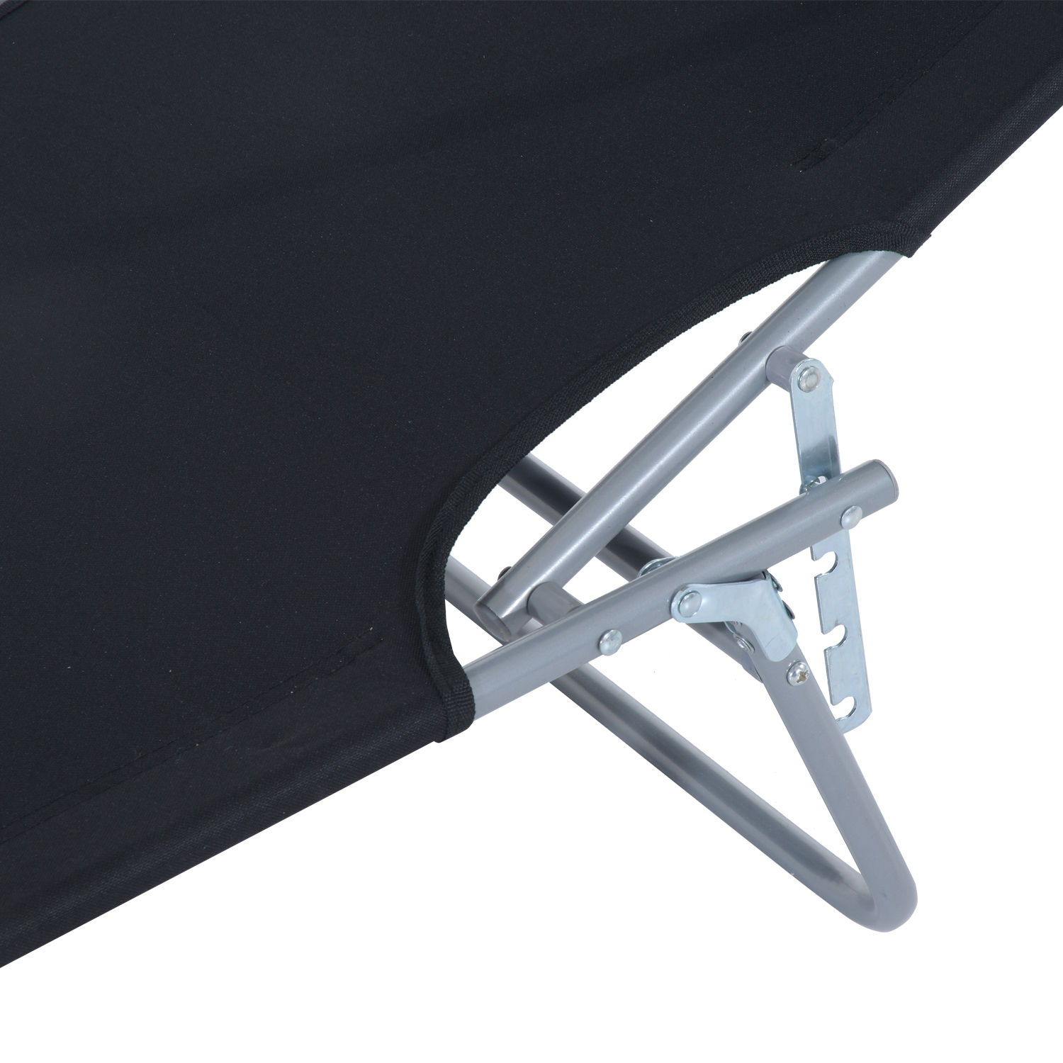 Sonnenliege klappbar Gartenliege mit Sonnenschutz Liegestuhl mit 4-Fach verstellbare Rückenlehne Campingliege bis 120kg belastbar für Garten, Balkon und Pool geeignet, 6 Farben(Schwarz )