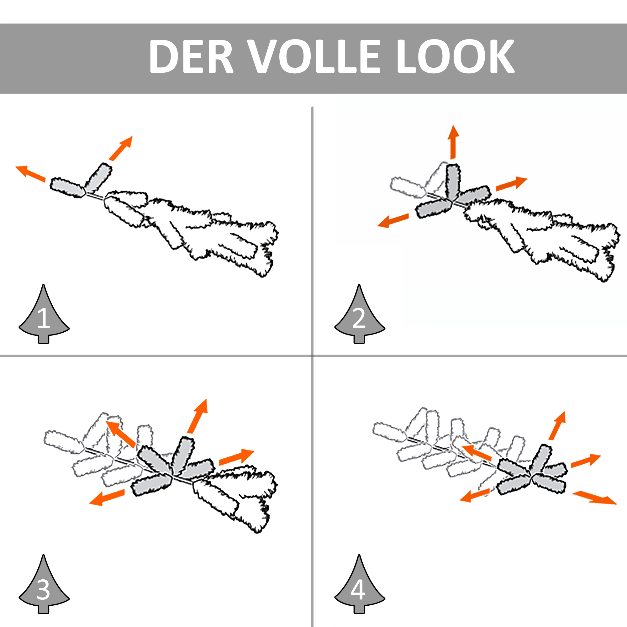 2-er Set Weihnachtsbäume, Künstlicher Mini-Christbaum mit LED-Lichtern, Kunststoff, Metall, Ø33 x 75 cm, Grün