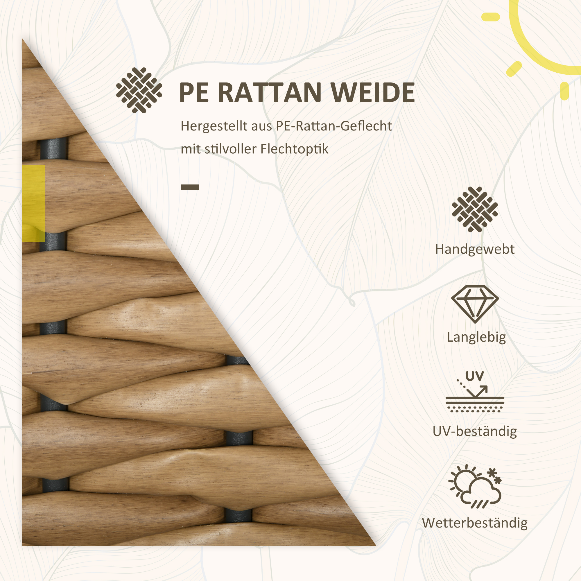 Gartenstühle Outdoor-Stühle Terrassenstühle, wetterbeständig, modernes Design, 57 x 58 x 87cm, Braun+Schwarz+Grau