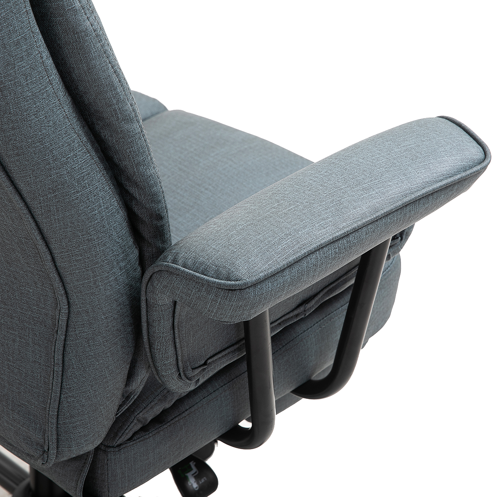 Bürostuhl Ergonomischer Chefsessel 360° Drehbar Computerstuhl höhenverstellbar mit Kopfstütze und gepolsterte Armlehnen mit Fußstütze Kunstleder 68 x 80 x 120–126 cm