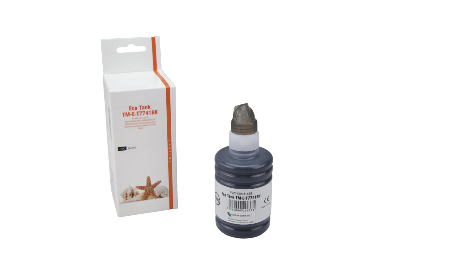 T7741schwarz Eco Tank Nachfüllflasche schwarz für Epson / T7741schwarz / 140ml