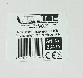 Fehlerstromschutzadapter "CT-RCD" (DI) / Personenschutz-Zwischenstecker IP54