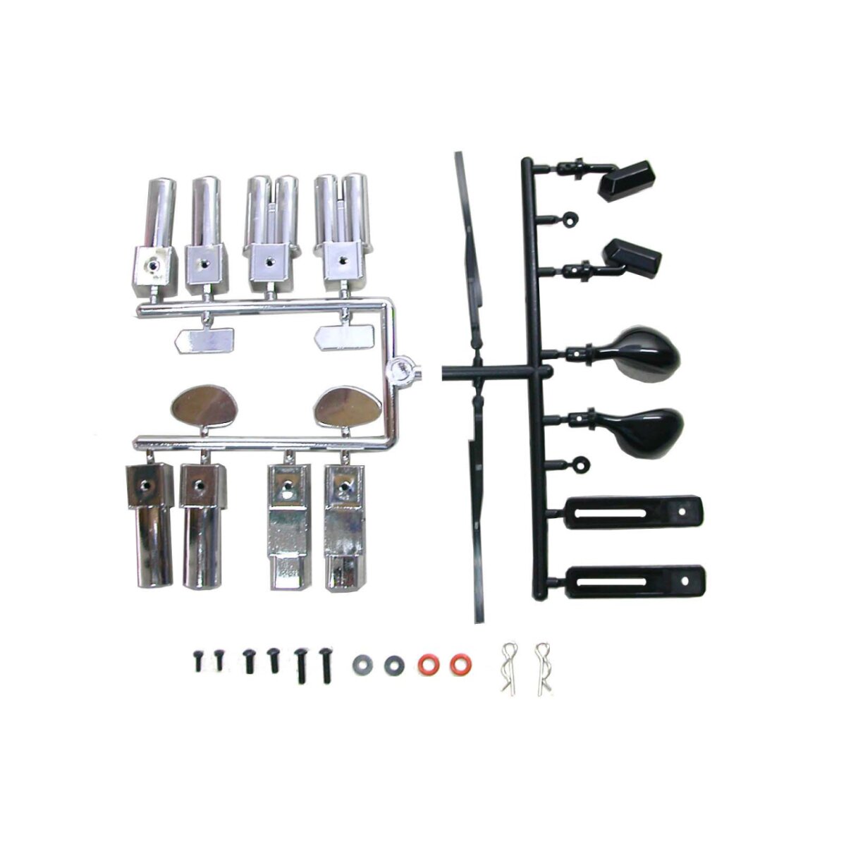 Auspuffatrappen+ Rückspiegel DM-ONE 1:7 HN Auspuffatrappen+ Rückspiegel DM-ONE 1:7 HN