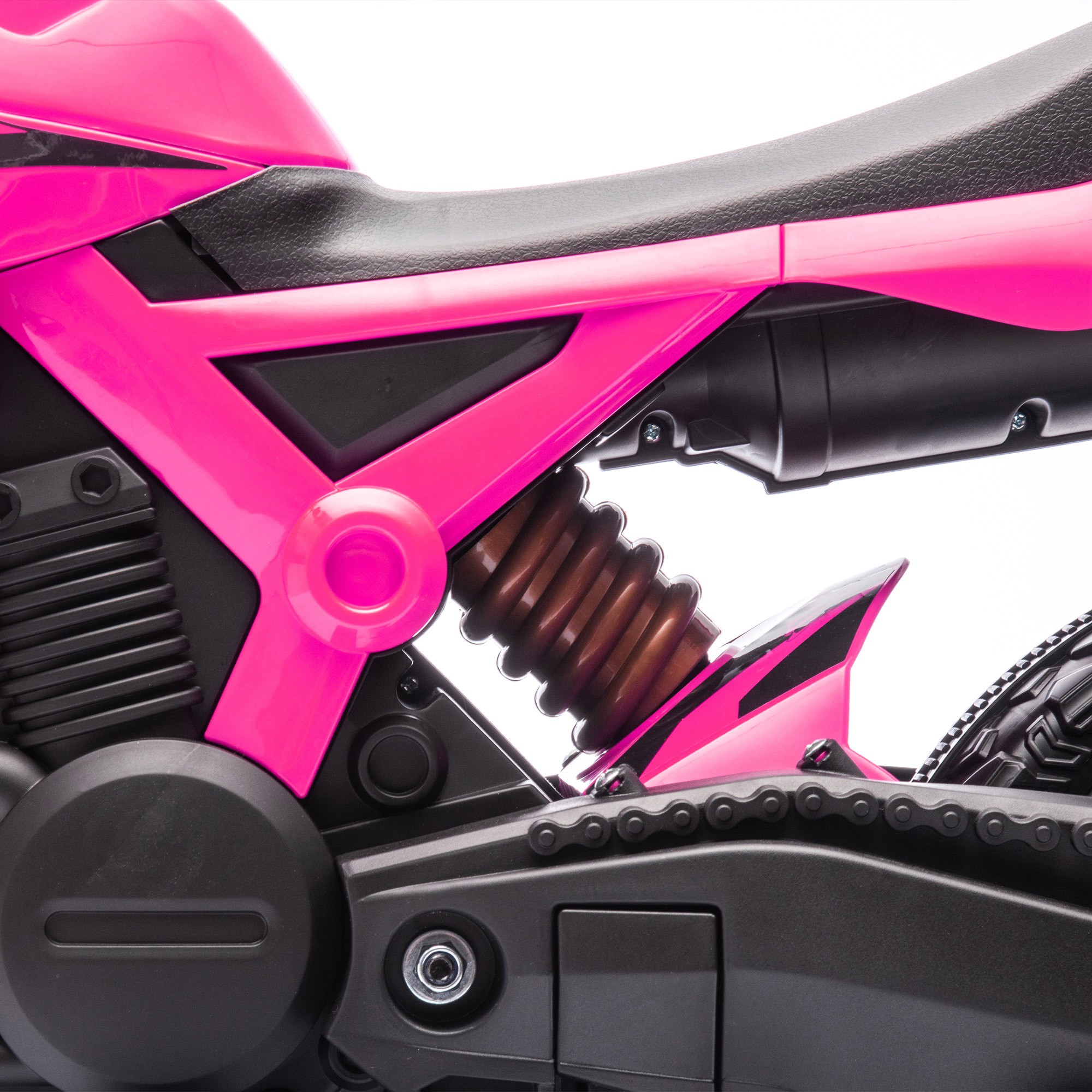 Elektro-Motorrad für Kinder, 12V Kindermotorrad mit Stützrädern, Kinderfahrzeug mit Hupe und Startgeräusch, 3 km/h, Rosa