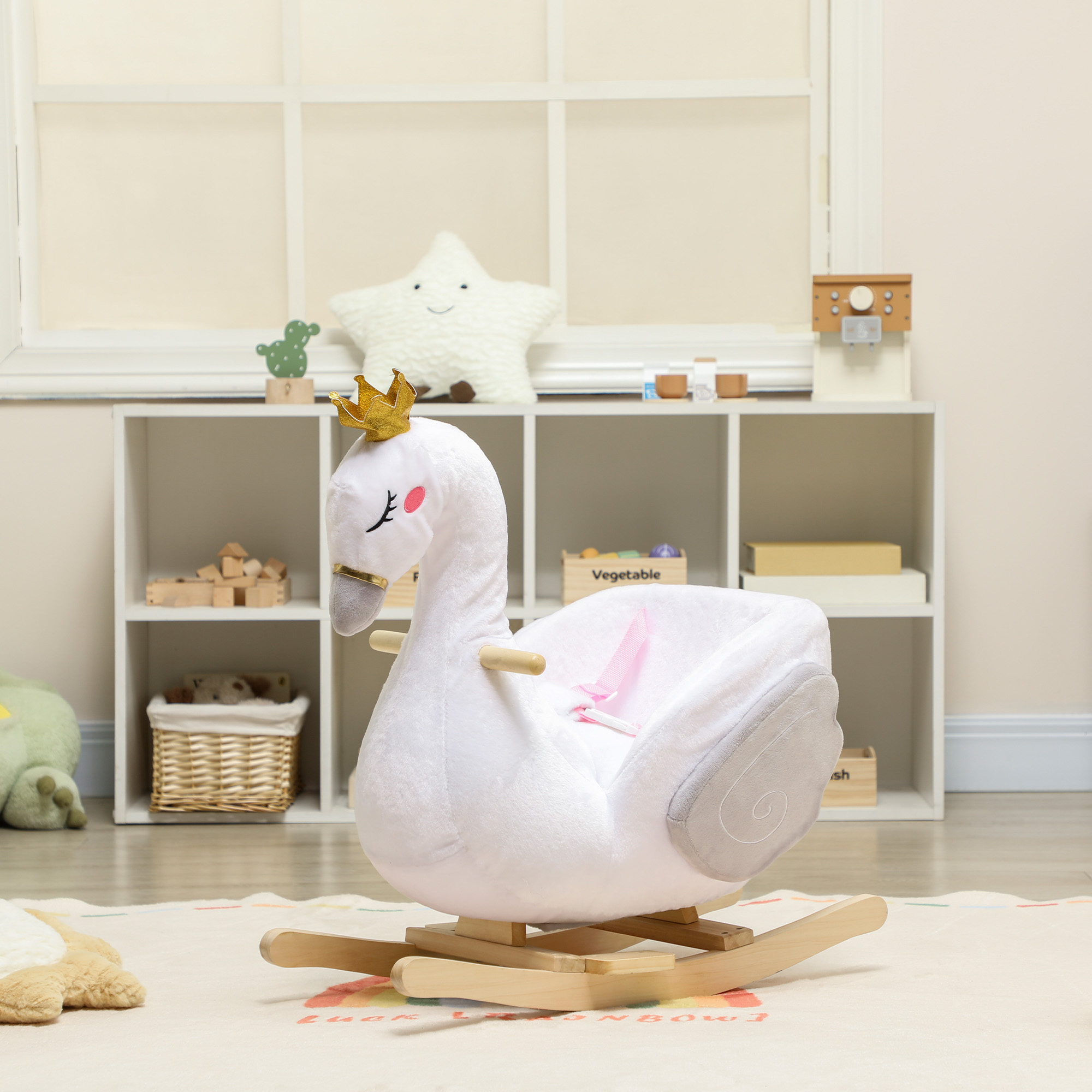 aiyaplay-schaukeltier-schwan-schaukel-mit-schlaflied-weicher-fullung-holzrahmen-fur-kinder-1-5-3-jahre-65x40x68-cm-weiss~22J5L899A4001
