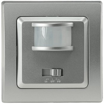 DELPHI Bewegungsmelder 160°, silber / LED geeignet, 250V~, Unterputz, 2-Draht