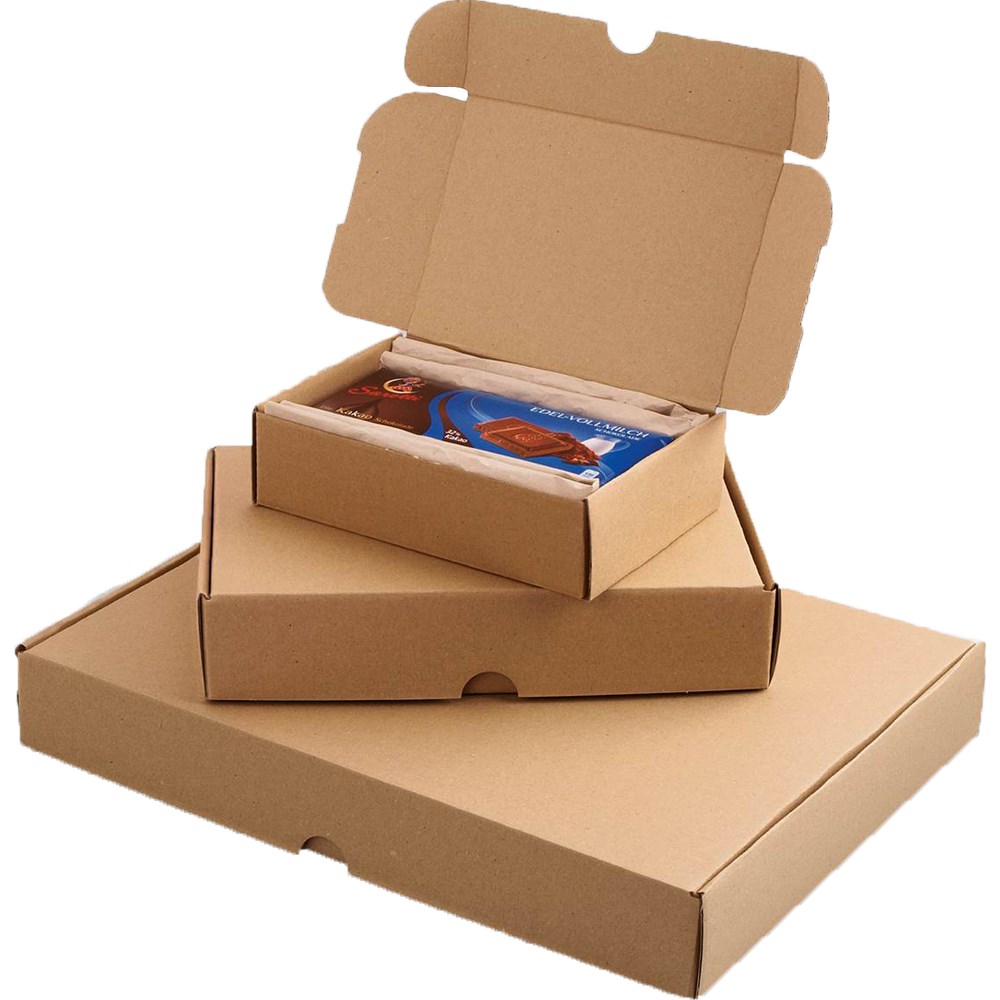 Maxibriefkarton 1, Innenmaß: 160x113x42mm, braun, VPE25 Warenpostkarton, Innenmaß: 337x245x27mm, braun, 1-wellig, VPE50