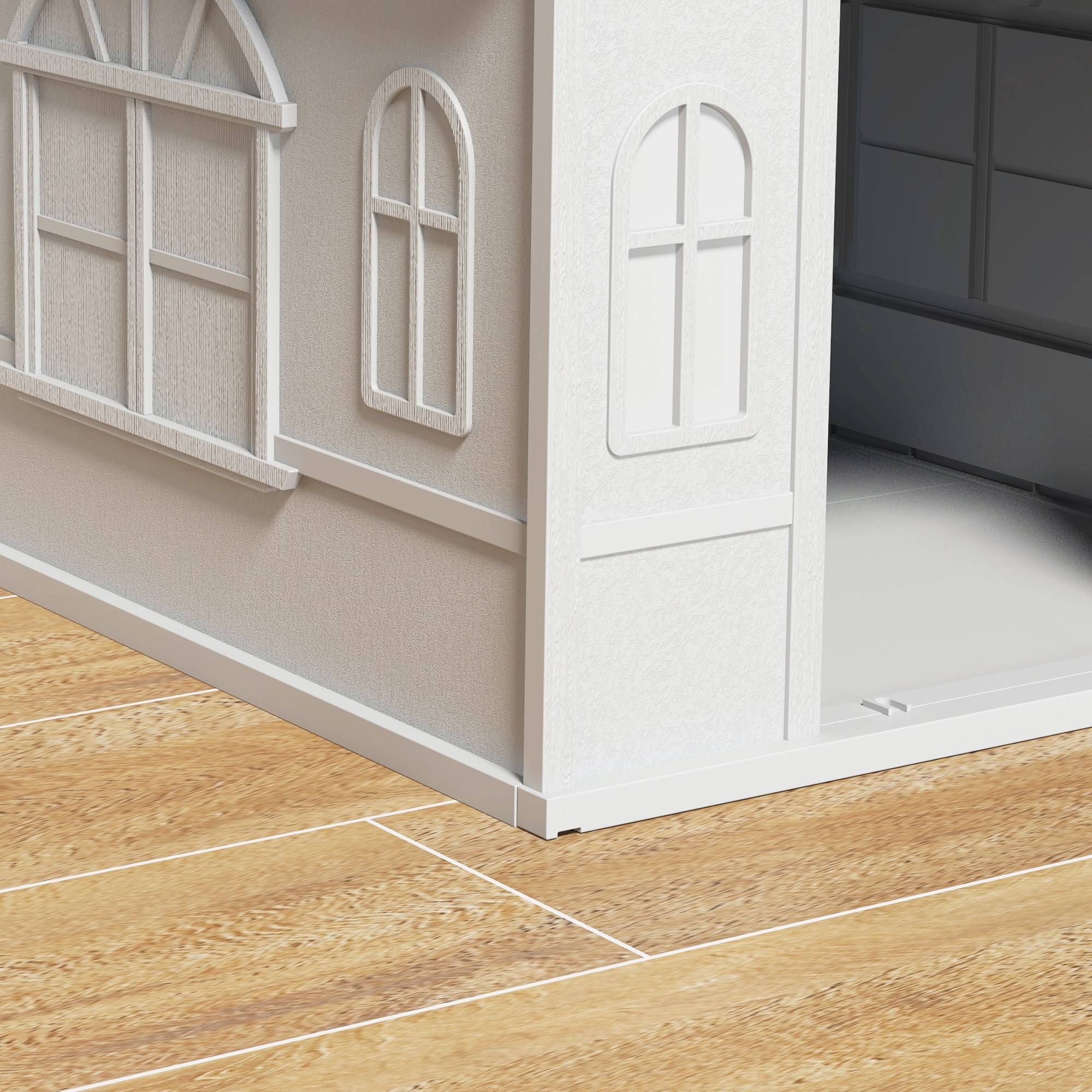 Hundehütte mit Satteldach, wetterfest, Kunststoff, 65 x 75,7 x 63 cm, Grau